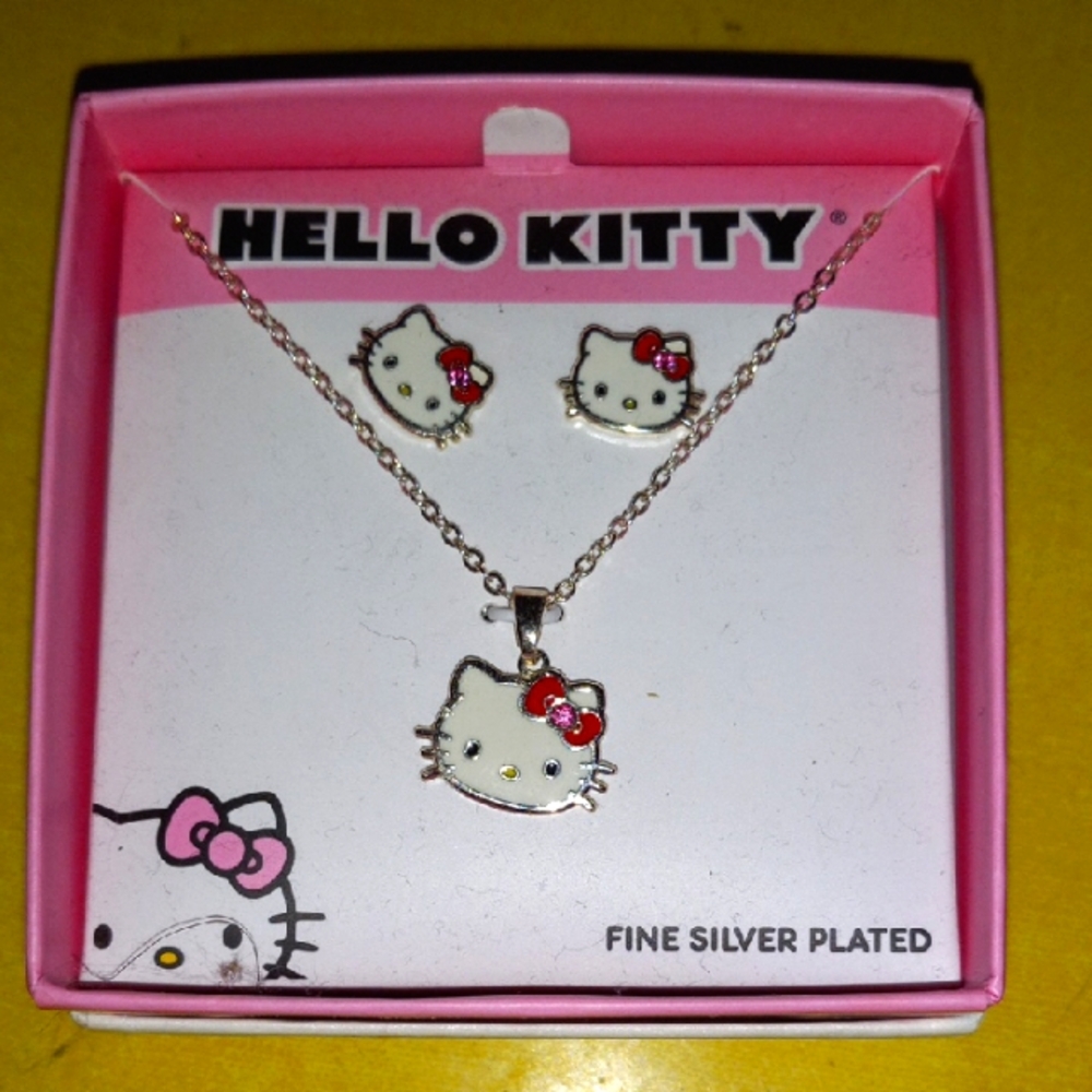 Hello Kitty Sanrio Necklace and Earring Set